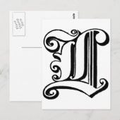 Letter L Monogram Briefkaart (Voorkant / Achterkant)