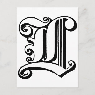 Letter L Monogram Briefkaart