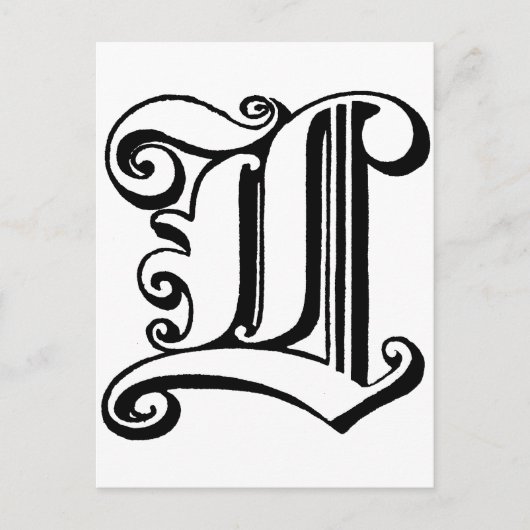 Letter L Monogram Briefkaart (Voorkant)