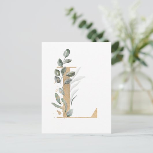 Letter L Monogram Briefkaart (Staand voorkant)