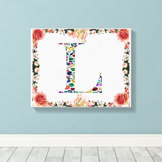 Letter L Monogram Canvas Afdruk (Insitu (Houten vloer))