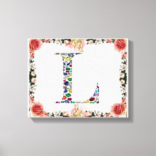 Letter L Monogram Canvas Afdruk (Voorkant)