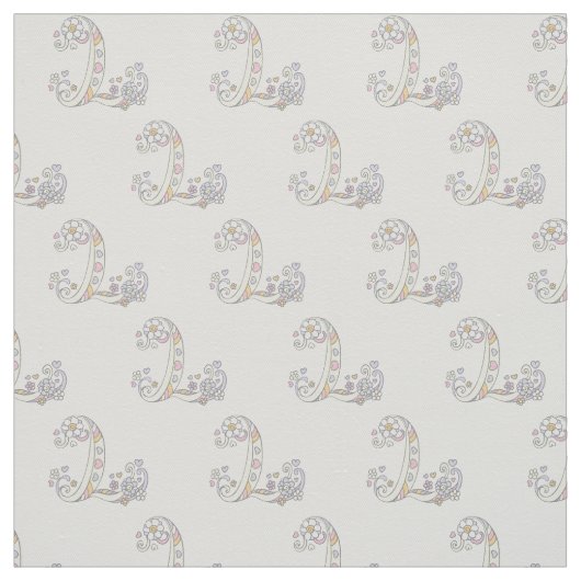 Letter L monogram decoratieve tekst aangepaste sto Stof (Swatch)