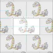 Letter L monogram decoratieve tekst aangepaste sto Stof (Delen)