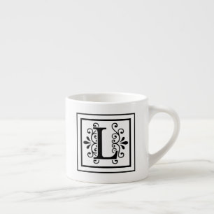 Letter L Monogram Espresso Mok