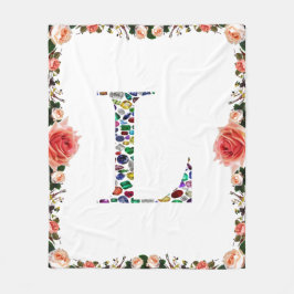 Letter L Monogram Fleece Deken