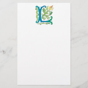 Letter L Monogram Fleur de lis Briefpapier