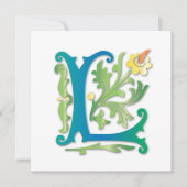 Letter L Monogram Fleur de lis Kaart (Voorkant)