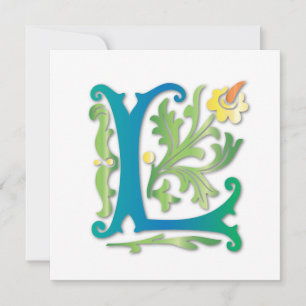 Letter L Monogram Fleur de lis Kaart