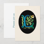 Letter L Monogram Fleur de lis Kaart (Voorkant / Achterkant)
