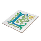 Letter L Monogram Fleur de lis Tegeltje (Zijkant)