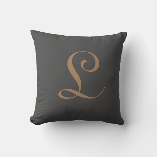 Letter L Monogram Initiaal Aangepast Kussen (Voorkant)