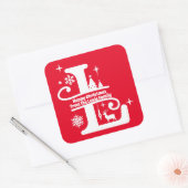 Letter L Monogram Initiaal Familienaam Greeting Vierkante Sticker (Envelop)