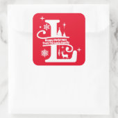 Letter L Monogram Initiaal Familienaam Greeting Vierkante Sticker (Tas)