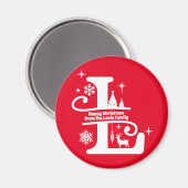 Letter L Monogram Initiaal Familienaam Groet  Magneet (Voorkant / Achterkant)