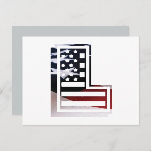 Letter L Monogram Initiaal USA Briefkaart (Voorkant / Achterkant)