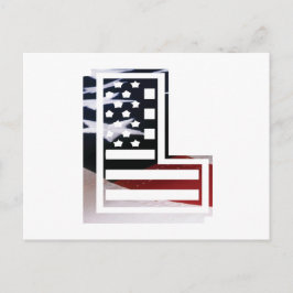 Letter L Monogram Initiaal USA Briefkaart