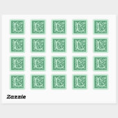 letter L Monogram Initiaal Vierkante Sticker (Vel)