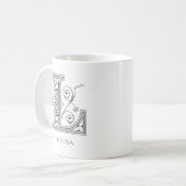 Letter L Monogram Moderne naam Koffie Mok (Voorkant links)