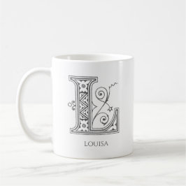 Letter L Monogram Moderne naam Koffie Mok