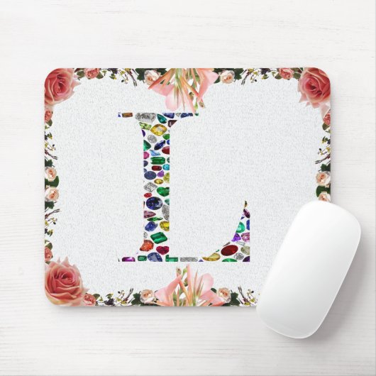 Letter L Monogram Muismat (Met muis)