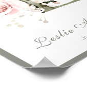 Letter L Monogram Roze White Floral Nursery Poster (Hoek)