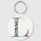 Letter L Monogram Sleutelhanger (Voorkant)