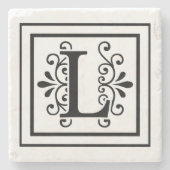 Letter L Monogram Stone Onderzetters (Voorkant)