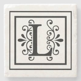 Letter L Monogram Stone Onderzetters
