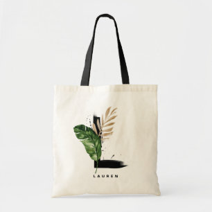 Letter L Monogram   Tropische Bladeren Bruidsmeisj Tote Bag