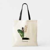 Letter L Monogram | Tropische bladluis Bridesmaid Tote Bag (Achterkant)