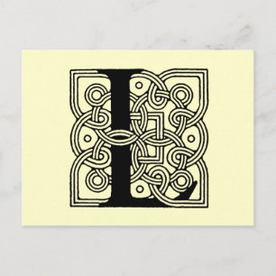 Letter L Monogram Vintage Keltische Knoopprint Briefkaart