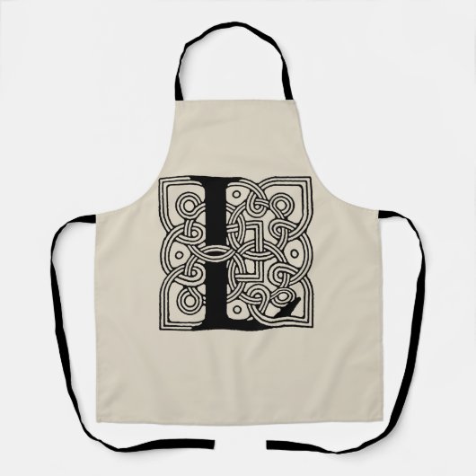 Letter L Monogram Vintage Keltische Knoopprint Schort (Voorkant)