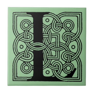 Letter L Monogram Vintage Keltische Knoopprint Tegeltje