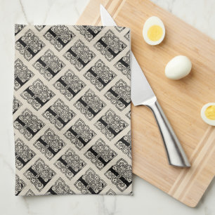 Letter L Monogram Vintage Keltische Knoopprint Theedoek