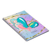 Letter L Monogram Waterverf Cute Mermaid Nursery Notitieboek (Rechterzijde)