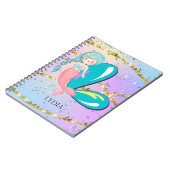 Letter L Monogram Waterverf Cute Mermaid Nursery Notitieboek (Linkerzijde)