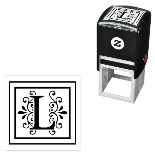 Letter L Monogram Zelfinktende Stempel (In situ)