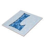 Letter L - Monogrammed Blue Paisley 6 inch Tegel Tegeltje (Zijkant)