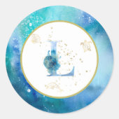 *~* LETTER L - Nautische strandenvelop Sticker (Voorkant)