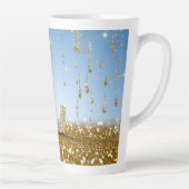 Letter L op gouden glitter achtergrond met spranke Latte Mok (Rechts)