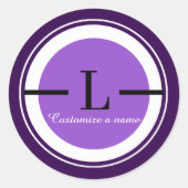 Letter L Paarse Monogram Sticker (Voorkant)