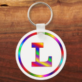 Letter L Rainbow Sleutelhanger (Voorkant)