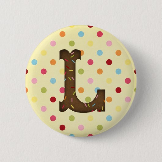 Letter L Ronde Button 5,7 Cm (Voorkant)