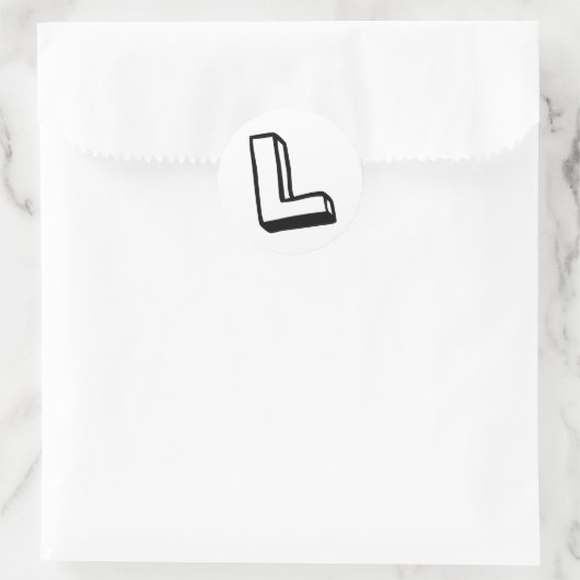 Letter L Ronde Sticker (Tas)