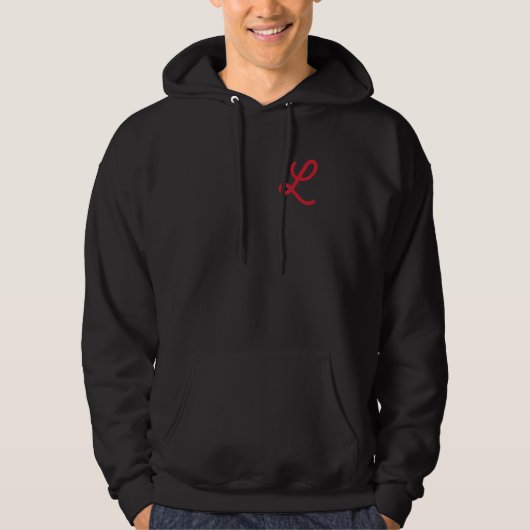 Letter L Script Cursief Rood Hoodie (Voorkant)