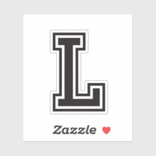 Letter L sportieve hogeschool lettertype alfabet Sticker
