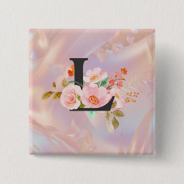 Letter L Vierkante Button 5,1 Cm