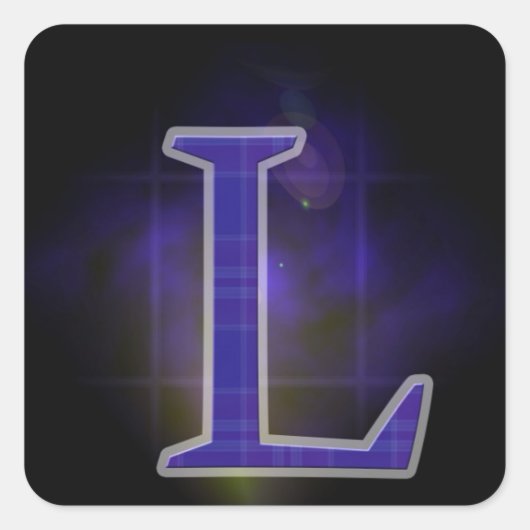 Letter L Vierkante Sticker (Voorkant)