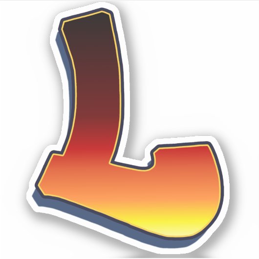 Letter L - vlammen Sticker (Voorkant)